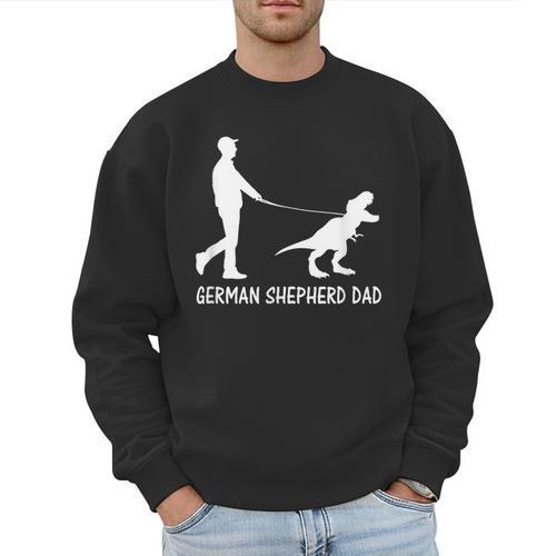 German Shepherd Dad Dinosaur GSD Owners Father's Day Men Sweatshirt - Father's Day Fun