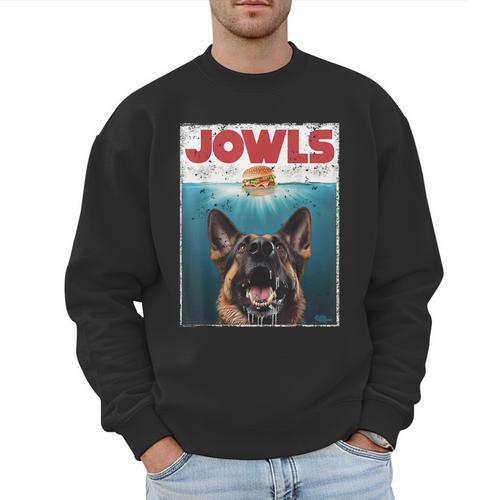 German Shepherd Jowls Hamburger GSG Dog Mom Dog Dad Men Sweatshirt - Father's Day Fun