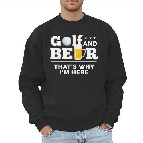 Golf And Beer Joke Dad Fathers Day Drinking Birthday Small Men Sweatshirt - Father's Day Fun