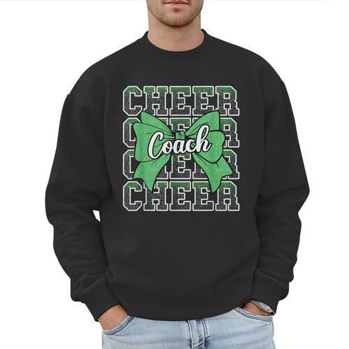 Green Sport Loud Proud Cheer Coach Dad Father's Day Men Sweatshirt - Father's Day Fun