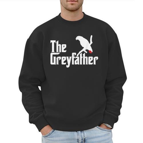 The Greyfather African Grey Parrot Lovers Bird's Dad Men Sweatshirt - Father's Day Fun