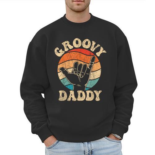 Groovy Daddy 70s Aesthetic Nostalgia 1970's Retro Groovy Dad Men Sweatshirt - Father's Day Fun
