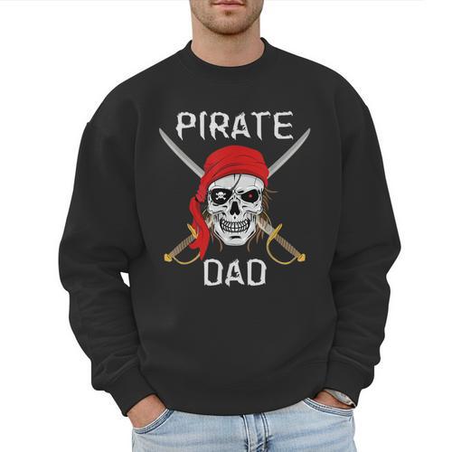 Halloween Pirate Skull Apparel Pirate Dad V-Neck Short Sleeve Cotton 100 T-Shirt Small Men Sweatshirt - Father's Day Fun