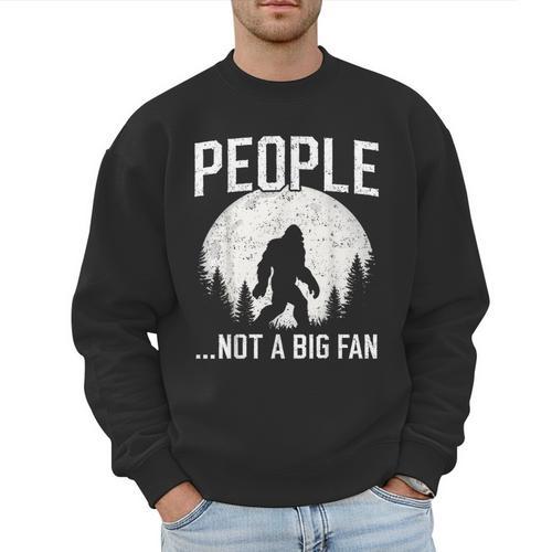 Introvert Bigfoot People Not A Big Fan Dad Joke Men Sweatshirt - Father's Day Fun