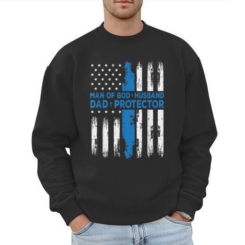 Jesus God Religious Man Of God Husband Dad Protector Men Sweatshirt - Father's Day Fun
