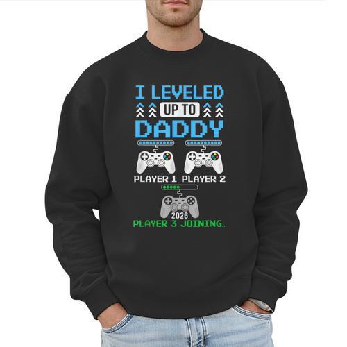 Leveled Up To Daddy Again Gamer Dad Est 2026 Men Sweatshirt - Father's Day Fun
