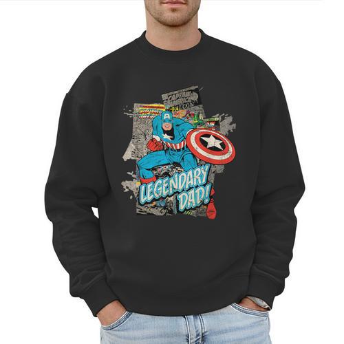 Marvel Captain America Legendary Dad Father's Day Men Sweatshirt - Father's Day Fun
