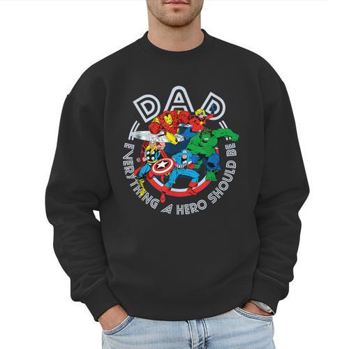 Marvel Comics Retro Classic Father's Day Avengers Hero Dad Men Sweatshirt - Father's Day Fun