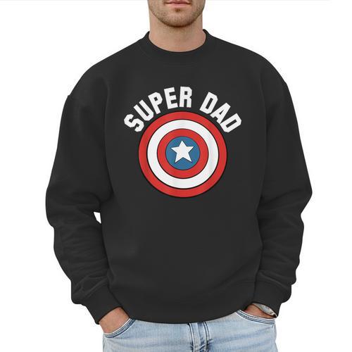 Marvel Father's Day Super Dad Captain America Shield Men Sweatshirt - Father's Day Fun