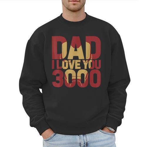 Marvel Iron Man Dad I Love You 3000 Text Fill Father's Day Small Men Sweatshirt - Father's Day Fun