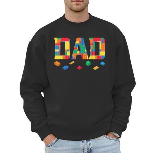 Master Builder Dad Birthday Boy Building Bricks Blocks Daddy Men Sweatshirt - Father's Day Fun