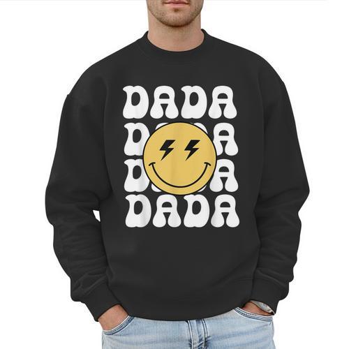 One Happy Family Birthday Matching Apparel Dada One Happy Dude Birthday Theme Family Matching Adult Child Short Sleeve Crew Neck Classic Fit Polyester 50 Cotton 50 Men Sweatshirt - Father's Day Fun