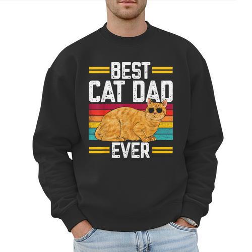 Orange Cat Best Cat Dad Ever Orange Tabby Cat Men Sweatshirt - Father's Day Fun