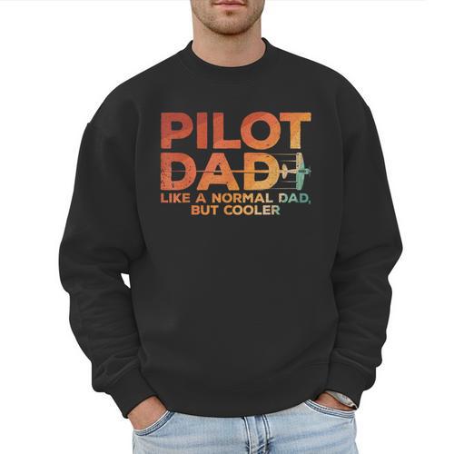 Pilot Dad Art For Men Father Aviation Airplane Pilot Men Sweatshirt - Father's Day Fun