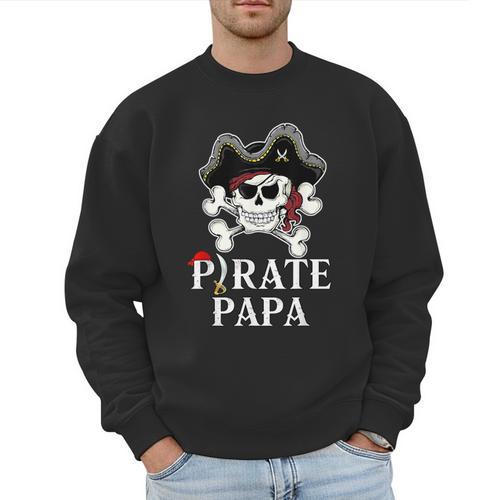 Pirate Papa Costume Jolly Roger Crossbones Pirate Dad Men Sweatshirt - Father's Day Fun