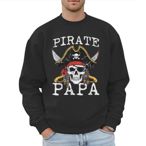 Pirate Papa Skull Family Matching Costume Dad Grandpa Men Men Sweatshirt - Father's Day Fun