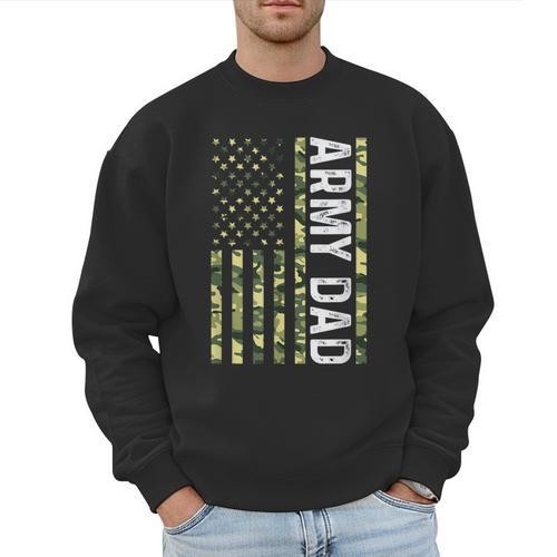 Proud Army Dad United States USA Flag For Father's Day Men Sweatshirt - Father's Day Fun