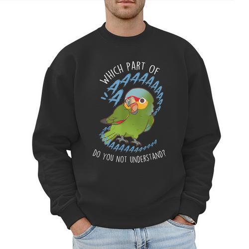 Red-Lored Amazon Parrot Aaaa Cute Pet Bird Mom Dad Men Sweatshirt - Father's Day Fun
