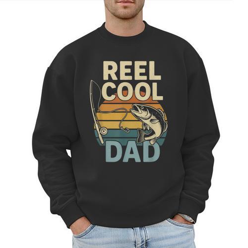 Reel Cool Dad Fathers Day Fishing Outdoors Men Sweatshirt - Father's Day Fun
