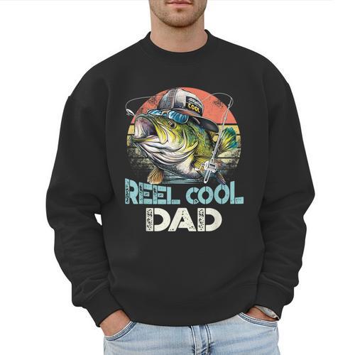 Reel Cool Dad Fishing Vintage Retro Father's Day Men Sweatshirt - Father's Day Fun