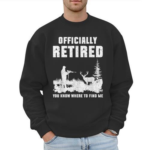 Retirement 2025 Retire Deer Hunting Retired For Dad Men Sweatshirt - Father's Day Fun