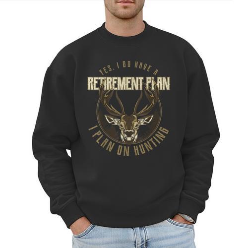 Retirement Grandpa Hunting Deer Elk Retired Hunter Dad Men Sweatshirt - Father's Day Fun