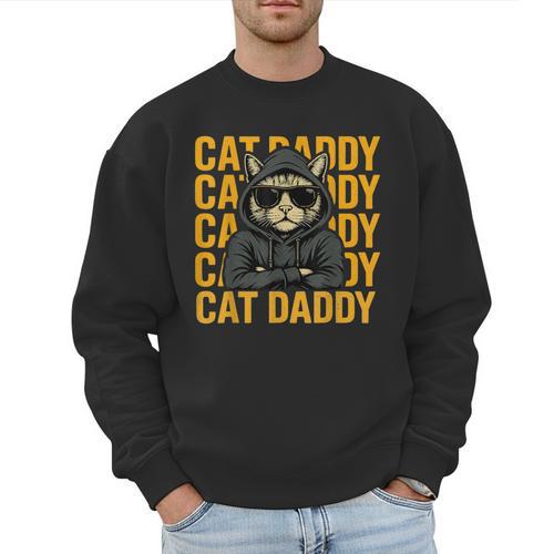Retro Cat Daddy Style Animal For Men Women Kid Boy Girl Men Sweatshirt - Father's Day Fun