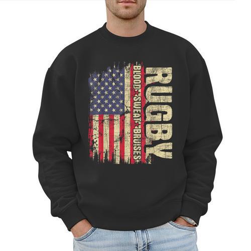 Rugby Blood Sweat Bruises Rugby Player Coach Dad Mom Men Sweatshirt - Father's Day Fun