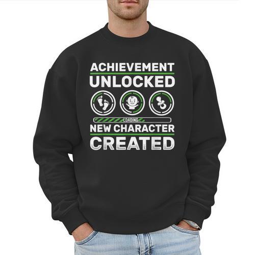 Schwangerschaft Verknden Geschenk Zocker New Character Created Pregnancy Announcement Dad Gamer Men Sweatshirt - Father's Day Fun