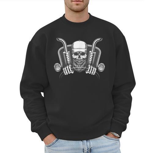 Skeleton Truck Driver Big Trucking Trucker Dad Men Sweatshirt - Father's Day Fun