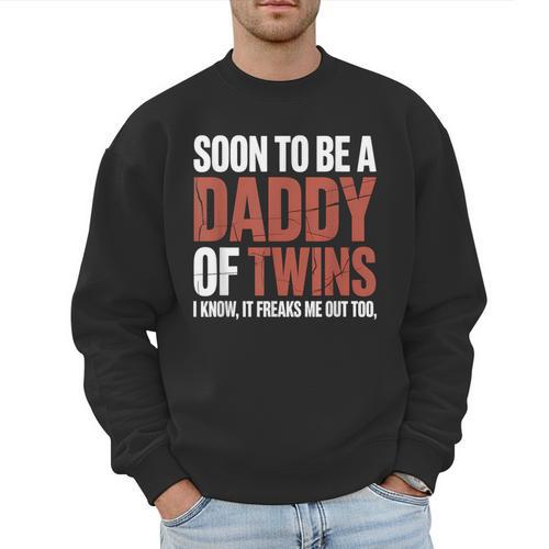 Soon To Be Dad Twins Fatherhood Pregnancy Announcement New D Men Sweatshirt - Father's Day Fun