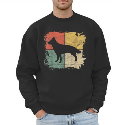 Square Retro German Shepherd Owner Dog Shepard Dad Mom Men Sweatshirt - Father's Day Fun