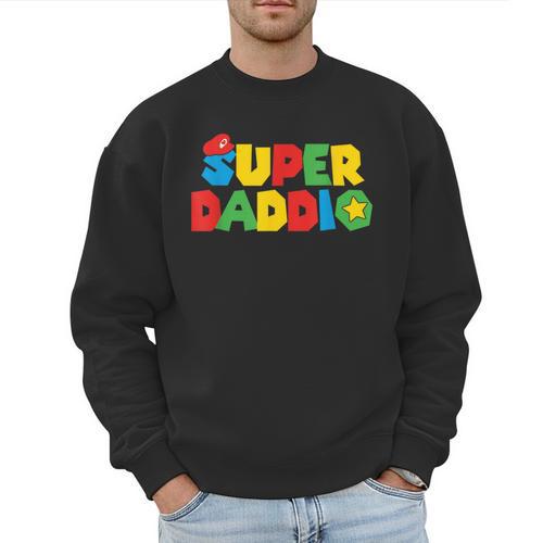 Super Gamer Dad Unleashed Celebrating Fatherly Powers Men Sweatshirt - Father's Day Fun