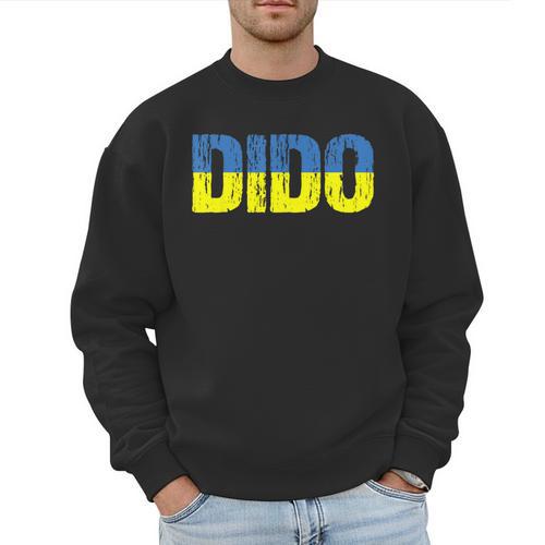 Ukrainian Dido Grandfather Dad Ukraine Flag Distressed Men Sweatshirt - Father's Day Fun