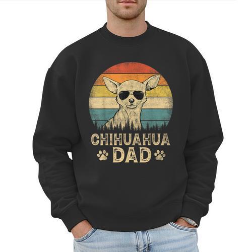 Vintage Chihuahua Dad Dog Lovers Father's Day Tee Men Sweatshirt - Father's Day Fun