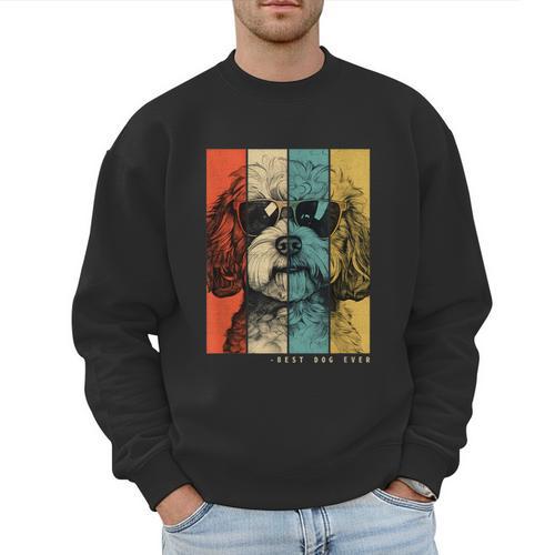 Vintage Maltipoo Dog Mom Dad Kids Men Women Men Sweatshirt - Father's Day Fun