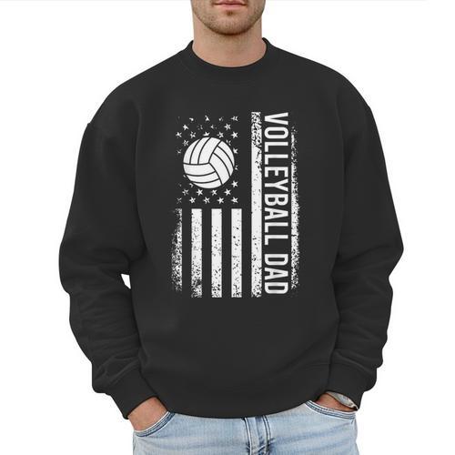 Vintage Volleyball Dad USA Flag Retro Fathers Day Daddy Papa Men Sweatshirt - Father's Day Fun