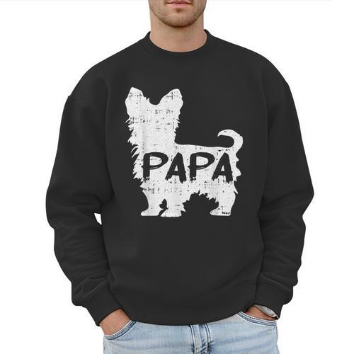 Yorkshire Terrier Papa Dog Puppy Doggie Pet Lover Yorkie Dad Men Sweatshirt - Father's Day Fun