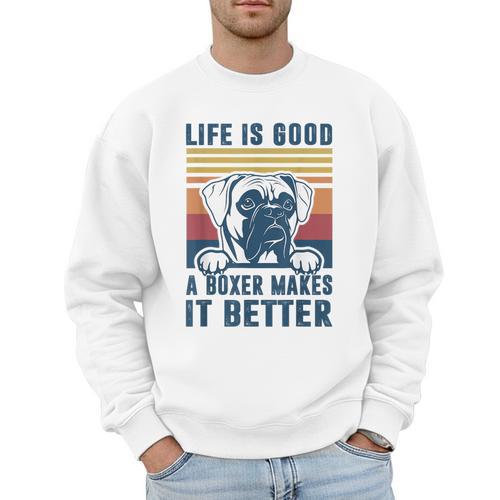 Boxer Dog For Men Women Boxer Dog Dad Mom Small Men Sweatshirt - Father's Day Fun