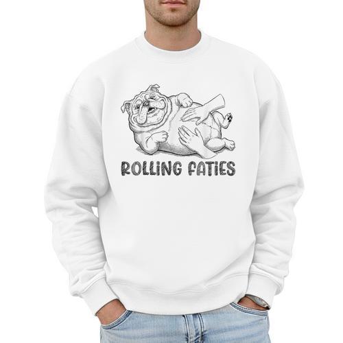 Bulldog Rolling Fatties Dog Mom Dad Owner Men Sweatshirt - Father's Day Fun