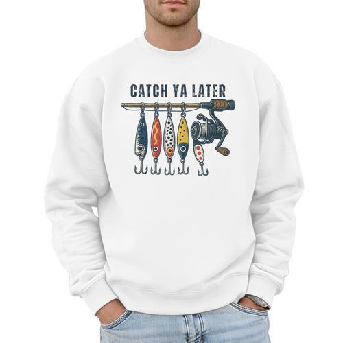 Catch Ya Later Vintage Fishing Lures Outdoor Dad Son Men Sweatshirt - Father's Day Fun