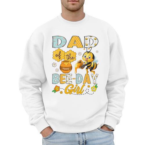 Dad Of The Bee-Day Girl Bee Birthday Party Men Sweatshirt - Father's Day Fun