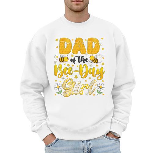 Dad Of The Bee Day Girl Flower Birthday Family Matching Men Sweatshirt - Father's Day Fun