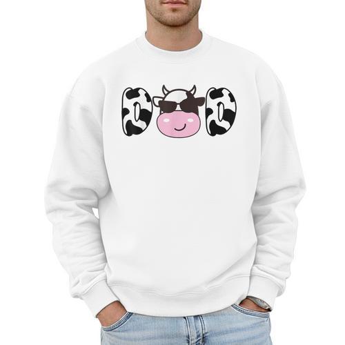 Dad Of The Birthday Girl Cow Daddy Papa Bday Matching Men Sweatshirt - Father's Day Fun