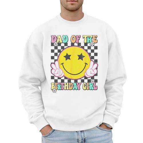 Dad Of The Birthday Girl Retro Family Matching Party Bday Men Sweatshirt - Father's Day Fun