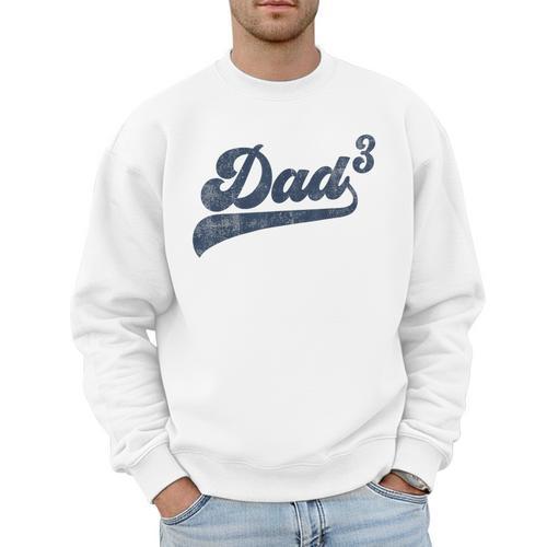 Dad3 Dad Cubed Father Of Three Daddy 3 Third Time Dad Men Sweatshirt - Father's Day Fun