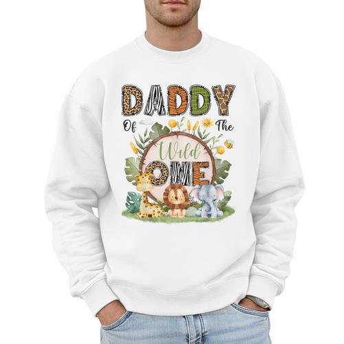 Daddy Of The Wild One 1St Birthday Boy Safari Jungle Men Sweatshirt - Father's Day Fun