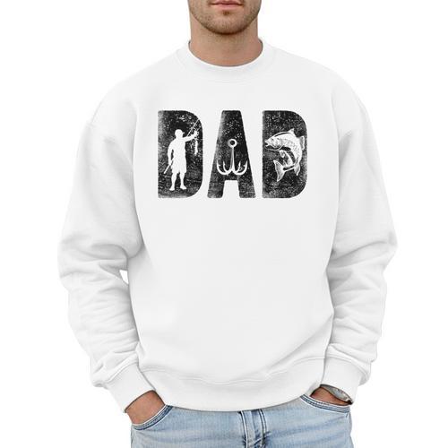 Fishing Dad Birthday Classic Bold Font Fish Daddy Men Sweatshirt - Father's Day Fun