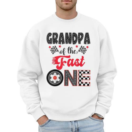 Grandpa Of The Fast One Car Racing Dad 1St Birthday Boy Men Sweatshirt - Father's Day Fun