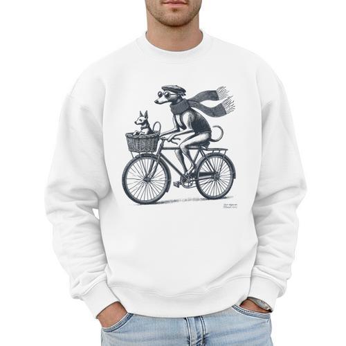 Italian Greyhound Whippet Bicycle Cycling Dog Mom Iggy Dad Men Sweatshirt - Father's Day Fun